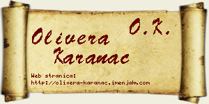 Olivera Karanac vizit kartica